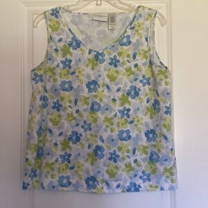 Liz & co. floral v-neck sleeveless top